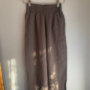 Conscious Clothing Wide Leg Elastic Waist Pants in Brown